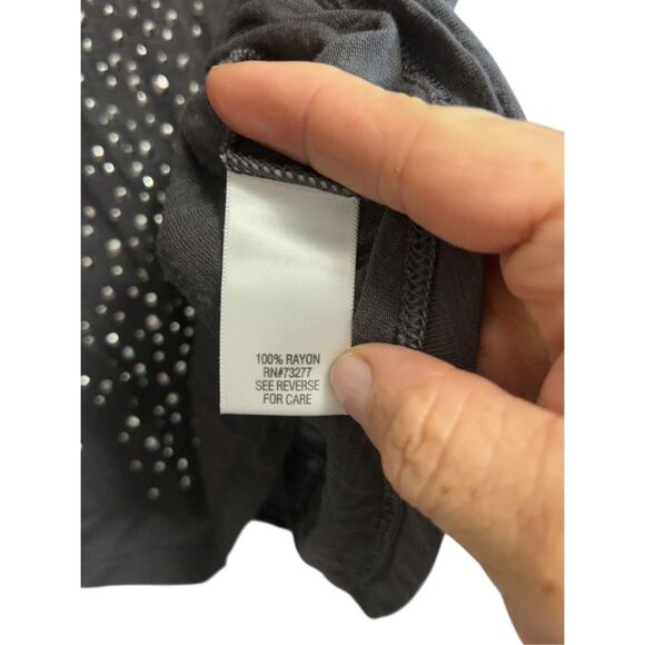 APT. 9 Tank‎ Top Sleeveless Rhinestone Embellished Casual Gray Large - Picture 4 of 6